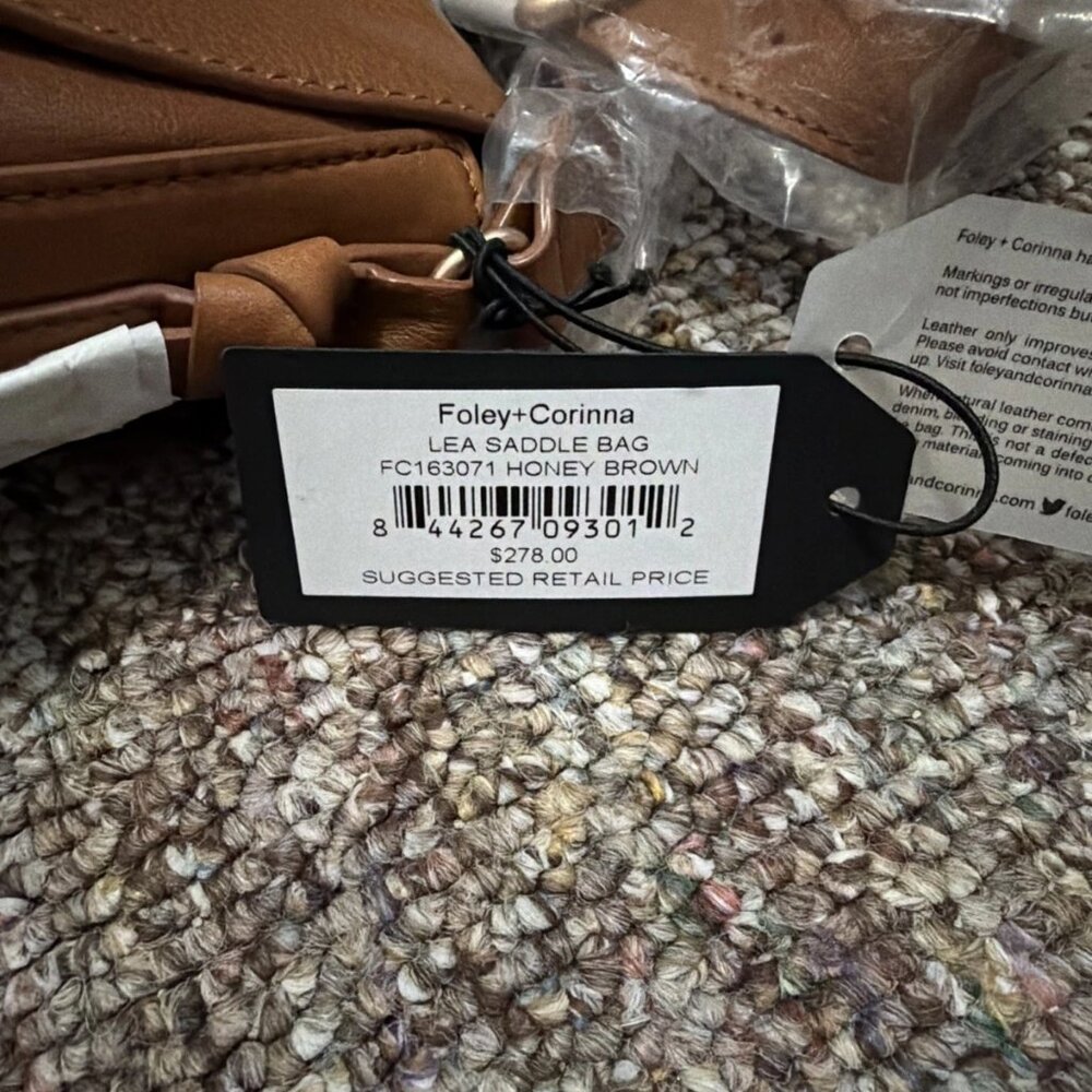 Foley+Corinna Lea Saddle Bag - Honey Brown - FC163071 - NWT & COA - Picture 10 of 11